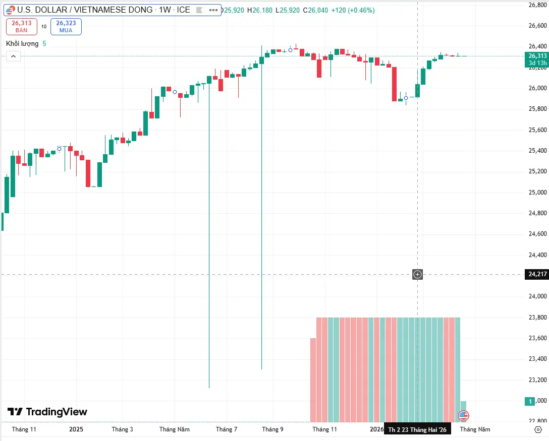 tỷ giá usd/vnd tăng